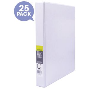 J.Burrows Insert Binder A4 4 D-Ring 25mm White 25 Pack