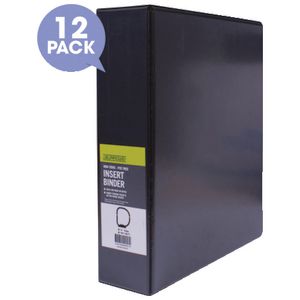 J.Burrows Insert Binder A4 4 D-Ring 50mm Black 12 Pack