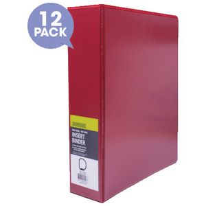 J.Burrows Insert Binder A4 4 D-Ring 50mm Red 12 Pack