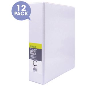 J.Burrows Insert Binder A4 4 D-Ring 50mm White 12 Pack