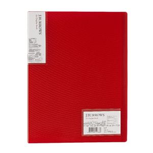 J.Burrows Ice Display Book A4 20 Pocket Fixed Red