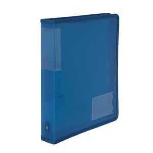 J.Burrows Ice Zipper Binder A4 2 D-Ring 38mm Blue