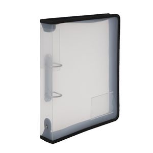 J.Burrows Ice Zipper Binder A4 2 D-Ring 38mm Clear