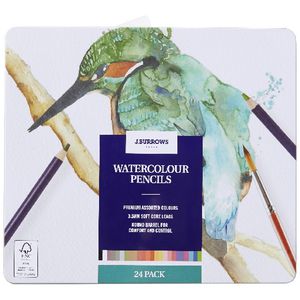 J.Burrows Water Colour Pencils 24 Pack