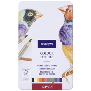J.Burrows Artist Colour Pencils 12 Pack