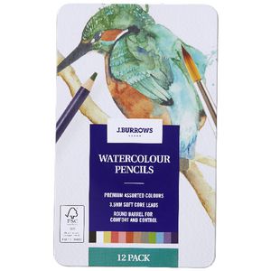 J.Burrows Watercolour Pencils 12 Pack