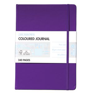 J.Burrows Large Coloured Journal 240 Pages Purple