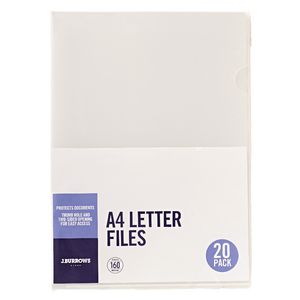 J.Burrows Letter File A4 Clear 20 Pack