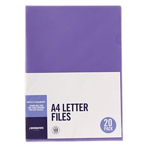 J.Burrows Letter File A4 Purple 20 Pack