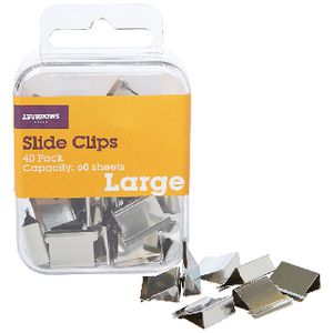 J.Burrows Slide Clips Refills Large Silver 40 Pack