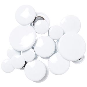 J.Burrows Round Magnets White 45 Pack