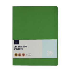 J.Burrows Manila Folder A4 Green 25 Pack