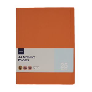 J.Burrows Manila Folder A4 Orange 25 Pack
