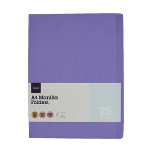 J.Burrows Manila Folder A4 Purple 25 Pack