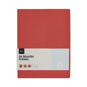 J.Burrows Manila Folder A4 Red 25 Pack