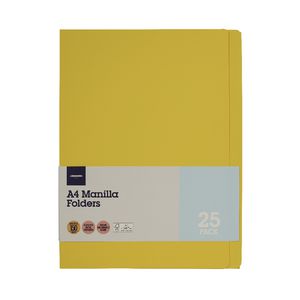 J.Burrows Manila Folder A4 Yellow 25 Pack