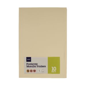 J.Burrows Foolscap Manila Folder Buff 10 Pack