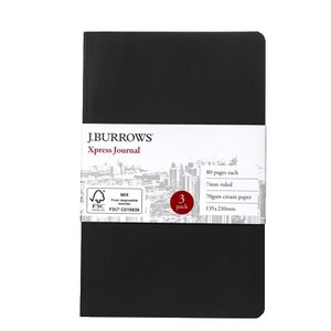 J.Burrows Medium Xpress Coloured Journal Black