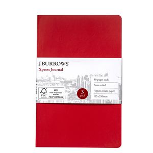 J.Burrows Medium Xpress Coloured Journal Red