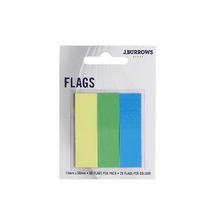 J.Burrows Translucent Flags 15 x 50mm Green and Blue 3 Pack