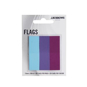 J.Burrows Translucent Flags 15 x 50mm Purple and Blue 3 Pack