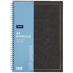 J.Burrows A4 Hard Cover Pressboard Notebook Black