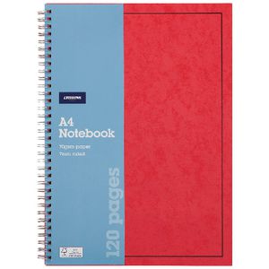 J.Burrows A4 Hard Cover Pressboard Notebook Red