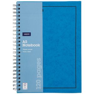 J.Burrows A5 Hard Cover Pressboard Notebook Blue