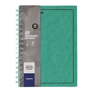 J.Burrows A5 Hard Cover Pressboard Notebook Green