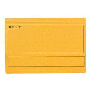 J.Burrows Pressboard Document Wallet Foolscap Yellow