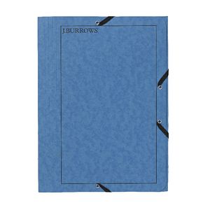 J.Burrows A4 Pressboard Elastic File Blue