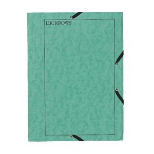 J.Burrows A4 Pressboard Elastic File Green
