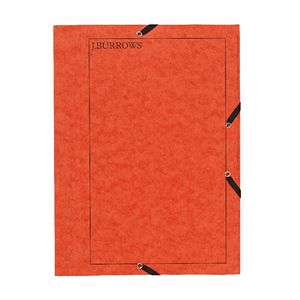 J.Burrows A4 Pressboard Elastic File Orange