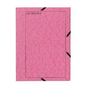 J.Burrows A4 Pressboard Elastic File Pink