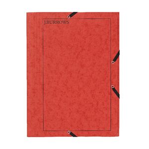 J.Burrows A4 Pressboard Elastic File Red
