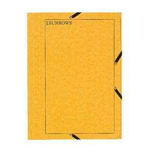 J.Burrows A4 Pressboard Elastic File Yellow