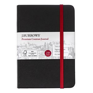 J.Burrows Pocket Colour Contrast Journal 240 Page Red