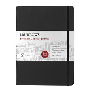 J.Burrows Journal 181 x 250mm Black with Black Elastic