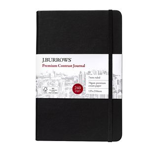 J.Burrows Journal 135 x 210mm with Elastic Black 240 Pages