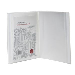 J.Burrows A4 Presentation Display Book with 20 Pockets White