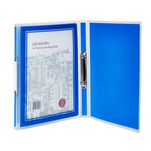 J.Burrows A4 2 D-Ring Presentation Binder Blue