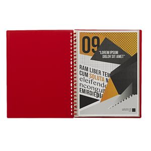 J.Burrows Display Book A4 20 Pocket Refillable Red