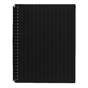 J.Burrows Display Book A4 20 Pocket Refillable Embossed Black