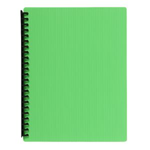 J.Burrows Display Book A4 20 Pocket Refillable Embossed Lime