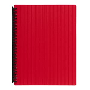 J.Burrows Display Book A4 20 Pocket Refillable Embossed Red