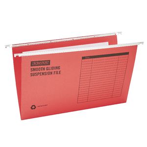 J.Burrows Suspension File Foolscap Red 10 Pack