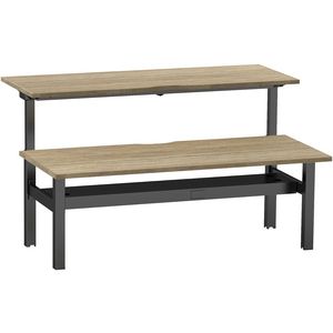 Stilford Electric Adjustable Back to Back Desk 1800mm Black