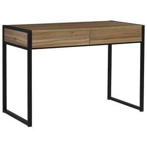 Sheffield 2 Drawer Desk Black/Walnut