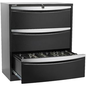 Stilford 3 Drawer Lateral Filing Cabinet Black