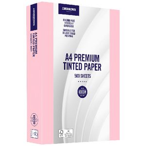 J.Burrows Premium A4 Tinted Paper Ream Pink